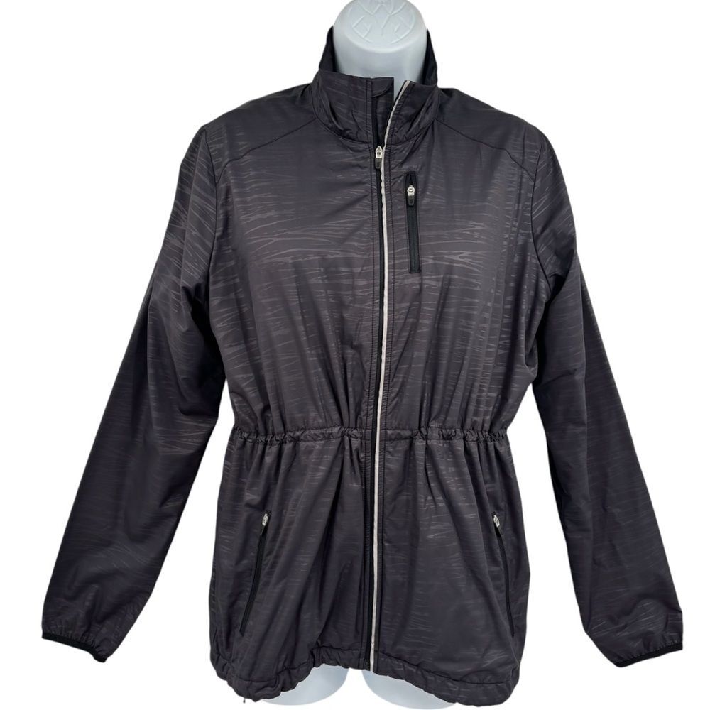 Lucy Windbreaker Athletic Full Zipper Cinch Waist Sportswear Jacket Large - Picture 2 of 12
